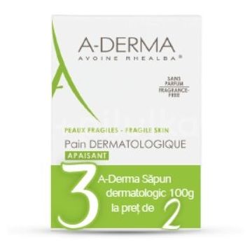 A-Derma sapun dermatologic fata-corp 100g oferta 2+1