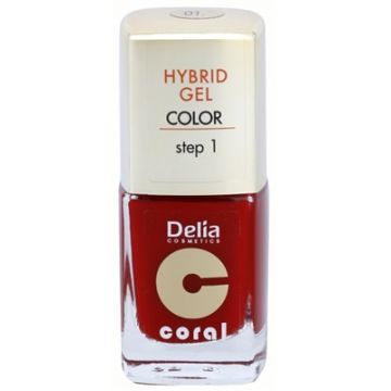 Delia Coral Hybrid Gel Color step 1 Lac unghii 01
