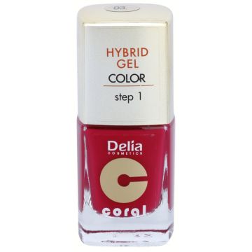 Delia Coral Hybrid Gel Color step 1 Lac unghii 03