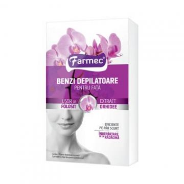 Farmec Benzi depilatoare pentru fata cu Extract de Orhidee 20 benzi