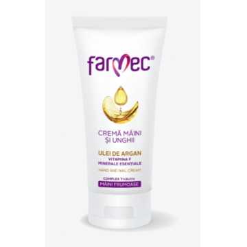 Farmec Crema maini si unghii cu ulei de argan, vitamina F si minerale esentiale 100 ml