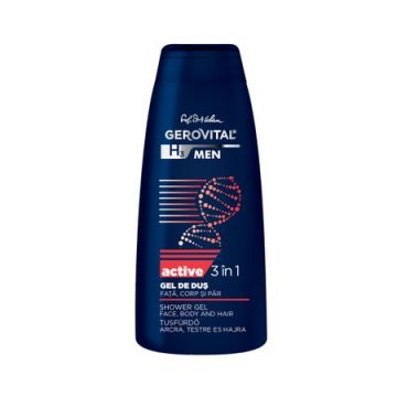 Gerovital Men Gel de dus active 3 in 1 400 ml