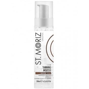 Spuma Autobronzanta Profesionala ST MORIZ Clear Tanning Mousse, No mess, Medium Dark, 200 ml
