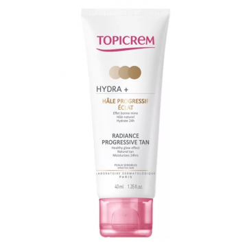 Topicrem Hydra+Radiance Progressive Tan , Crema autobronzanta fata ten mixt-gras 40 ml