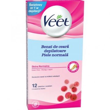 Veet Benzi de ceara rece cu Unt de Shea si Fructe de padure piele normala 12 benzi