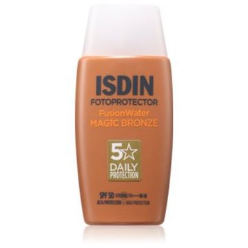 ISDIN Fotoprotector FusionWater Magic Bronze fluid protector tonifiant pentru față SPF 50
