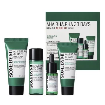 Kit S.O.S anti-imperfectiuni cu AHA-BHA-PHA Trouble line, 4 buc. -  Some By Mi