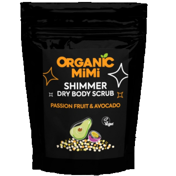 Scrub de corp stralucitor cu fructul pasiunii si avocado, 150g, Organic Mimi