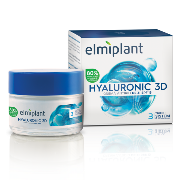 Crema antirid de zi SPF 15 Hyaluronic 3D, 50 ml, Elmiplant