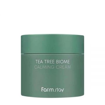 Crema de Fata Calmanta cu Extract de Ceai Verde - FarmStay Tea Tree Biome Calming Cream, 80 ml