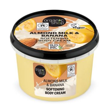 Crema pentru corp cu lapte de migdale si banane, 250ml, Organic Shop