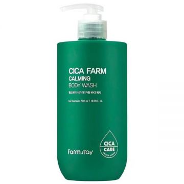 Gel de Dus Calmant cu Extract de Centella Asiatica - FarmStay Cica Farm Calming Body Wash, 500 ml
