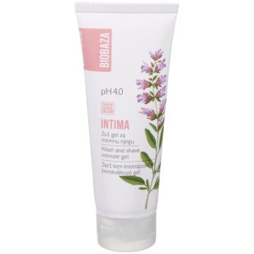 Gel intim natural 2in1 pentru curatarea si epilarea zonei intime cu pH 4.0, 100ml, Biobaza