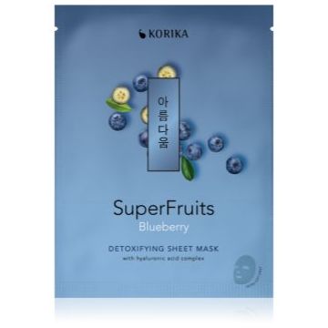KORIKA SuperFruits Blueberry - Detoxifying Sheet Mask mască compresă hidratantă