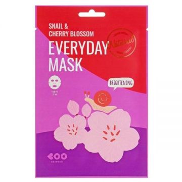 Masca de Fata Iluminanta cu Extract de Melc si Flori de Cires - Dearboo Everyday Mask, 27 g