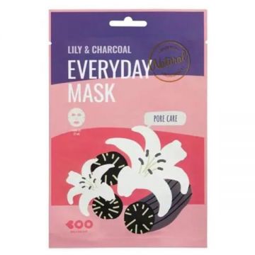 Masca de Fata pentru Reducerea Porilor cu Carbune Activ si Flori de Crin - Dearboo Everyday Mask, 27 g