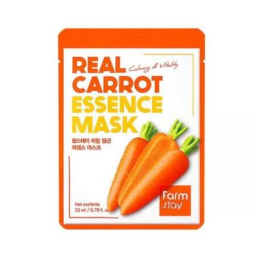 Masca Faciala Calmanta cu Extract de Morcovi - FarmStay Real Carrot Essence Mask, 23 ml