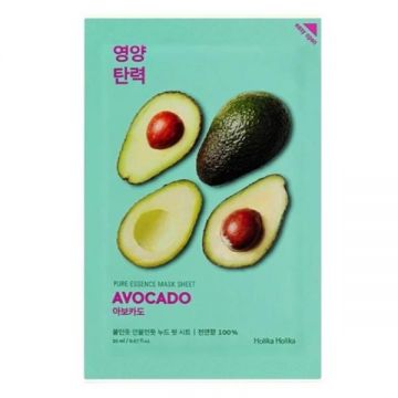 Masca Faciala cu Extract de Avocado - Holika Holika Pure Essence Mask Sheet – Avocado, 20 ml