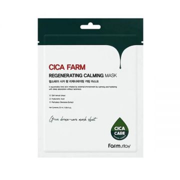Masca Faciala cu Extract de Centella Asiatica - FarmStay Cica Farm Regeneration Calming Mask, 25 ml