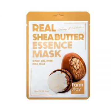 Masca Faciala cu Extract de Unt de Shea - FarmStay Real Shea Butte Essence Mask, 23 ml