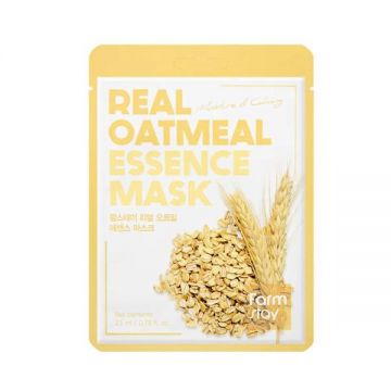 Masca Faciala Nutritiva cu Esenta de Fulgi de Ovaz - FarmStay Real Oatmeal Essence Mask, 23 ml