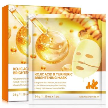 Set 4 Masti Pentru Luminozitate si Estomparea Petelor cu Acid Kojic si Turmeric