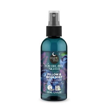 Spray de corp si asternuturi cu lavanda afine si melatonina For Dreamy Nights, 170ml, Organic Shop