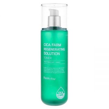 Toner Regenerant cu Extract de Centella Asiatica - FarmStay Cica Farm Regenerating Solution Toner, 200 ml