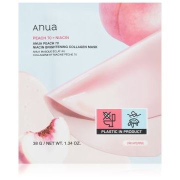 Anua Peach 70% Niacin Brightening Collagen Mask masca pentru albirea tenului cu colagen