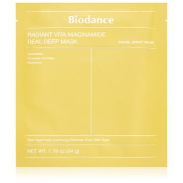 Biodance Radiant Vita Niacinamide Real Deep Mask masca pentru albirea tenului pentru uniformizarea nuantei tenului