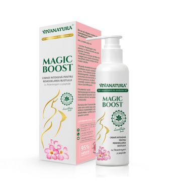 Crema intensiva pentru remodelarea bustului cu fitoestrogeni si peptide MAGIC BOOST, 145 ml – Leonard Radutz Formula