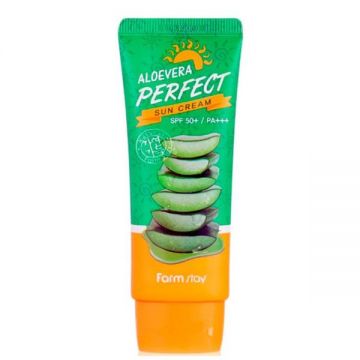 Crema Protectie Solara cu Aloe Vera SPF50+ - FarmStay Aloe Vera Perfect Sun Cream SPF50+ PA+++, 70 ml