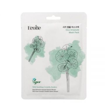 Masca Faciala Cica cu Centella Asiatica - Reparare si Calmarea Tenului Sensibil - EcoBe Cica Ampoule Mask, 1 buc