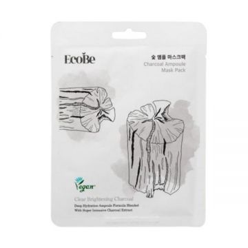 Masca Faciala cu Carbune Activ - Detox si Purificare - EcoBe Charcoal Ampoule Mask, 1 buc