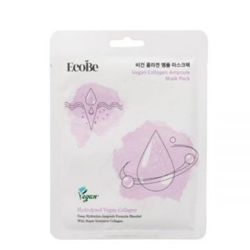 Masca Faciala cu Colagen Vegan - Fermitate si Elasticitate - EcoBe Vegan Collagen Ampoule Mask, 1 buc