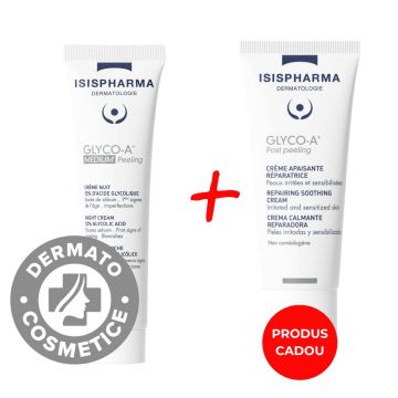 Pachet Crema Glyco A Medium 30ml +Crema calmanta postpeeling Glyco-A 40ml Gratuit, Isis Pharma