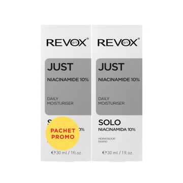 Pachet Ser pentru ten Just Niacinamide 10% Daily Moisturiser, 2 x 30ml, Revox
