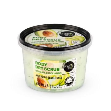 Scrub de corp Avocado & Gentle Chia Delicate Exfoliating, 250ml, Organic Shop