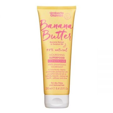 Balsam Hranitor pentru Par Uscat, Frizzy si Texturat - Umberto Giannini Banana Butter Nourishing Superfood Conditioner, 250 ml