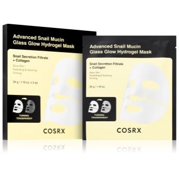 Cosrx Advanced Snail Mucin Glass Glow Hydrogel Mask mască revitalizantă cu hidrogel, cu extract din melcidin melci pentru uniformizarea nuantei tenului