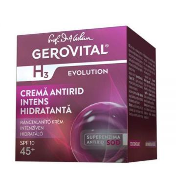 Crema Antirid Intens Hidratanta SPF 10 - Gerovital H3 Evolution Anti-Wrinkle Highly Moisturizing Cream, 50 ml