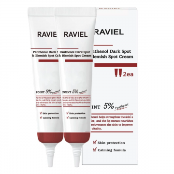 Crema de fata cu pantenol impotriva petelor si imperfectiunilor, 2 x 15ml, Raviel