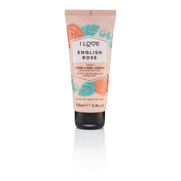 Crema de maini si unghii English Rose, 100ml, I Love Cosmetics