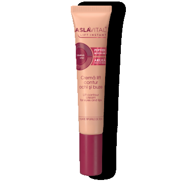 Cremă Lift Contur Ochi și Buze, Cu Argilă Naturală și Peptide Botox-like,  Aslavital Lift Instant, 15 Ml