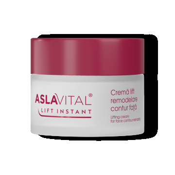 Cremă Lift Remodelare Contur Față, Cu Argilă Naturală și Peptide Botox-like,  Aslavital Lift Instant, 50 Ml