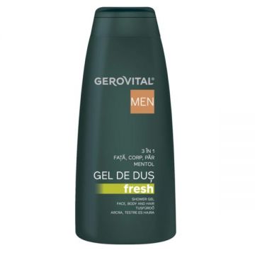 Gel de dus Fresh 3 in1 -  Gerovital Men Shower Gel Face, Body and Hair, 400 ml