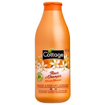 Gel de dus si Lapte de baie cu flori de portocal, 750ml, Cottage