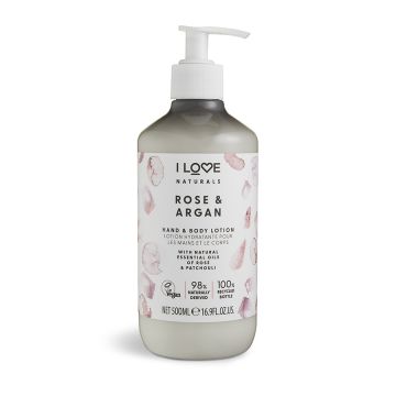 Lotiune de maini si corp Rose Argan Naturals, 500ml, I Love Cosmetics