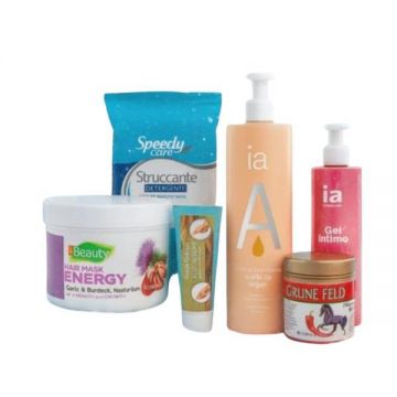 Pachet Rasfat Complet - &Icirc;ngrijire din Cap p&acirc;nă-n Picioare (Balsam 500ml + Crema maini 45ml + Gel igiena intima 250ml + Gel corp 250ml + Servetele demachiante 15buc + Masca500 ml)