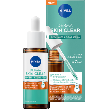 Ser pentru fata hidratant Derma Skin Clear, 30ml, Nivea